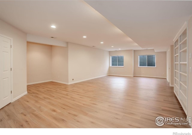 empty room featuring light wood-type flooring