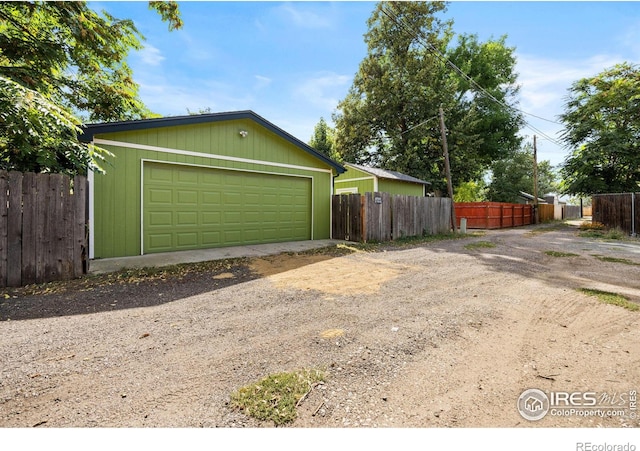 view of garage