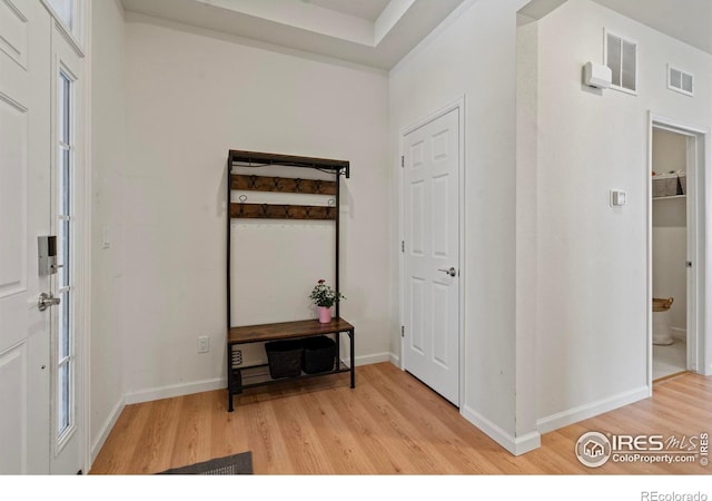 foyer featuring light hardwood / wood-style floors