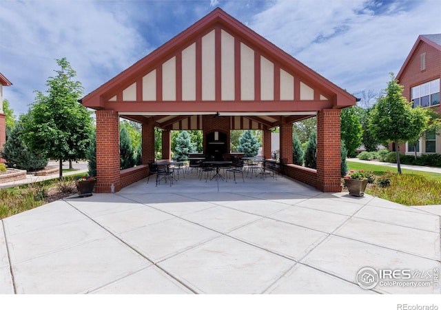 view of patio / terrace featuring a gazebo