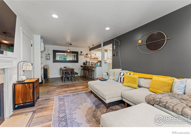 living room featuring hardwood / wood-style floors