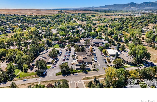 drone / aerial view with a mountain view