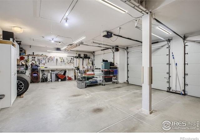 133 Eagle Canyon Cir, Lyons, CO 80540 - garage with a garage door opener and a workshop area
