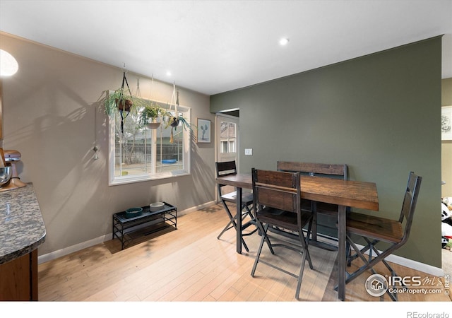 dining area featuring light hardwood / wood-style floors