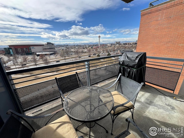 balcony with a grill