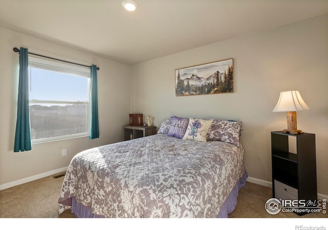 bedroom with carpet floors