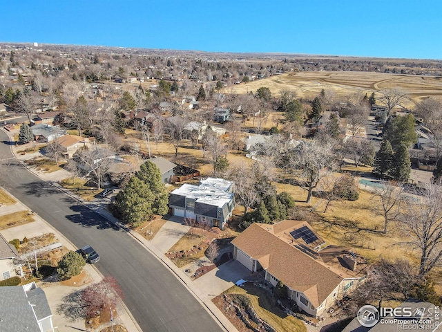 aerial view featuring a residential view