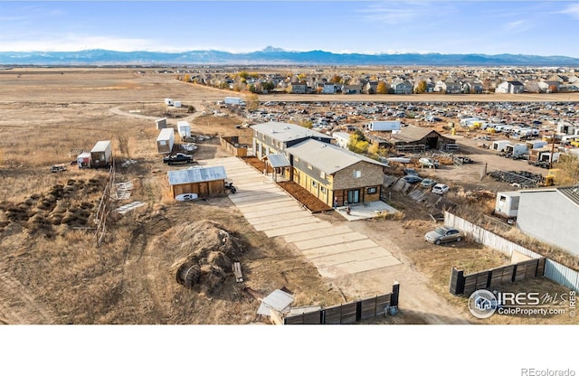 aerial view with a mountain view