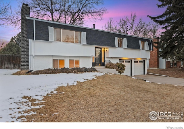 split foyer home with a garage