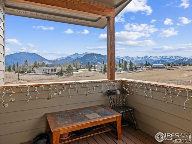 balcony with a mountain view