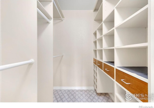 spacious closet with light floors