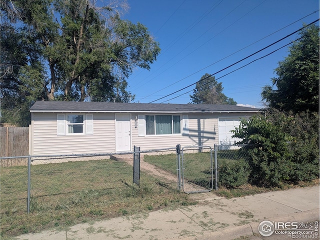 414 16th Avenue Ct, Greeley, CO 80631 - ranch-style home with a gate