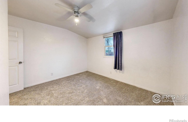 414 16th Avenue Ct, Greeley, CO 80631 - carpeted spare room featuring lofted ceiling and a ceiling fan