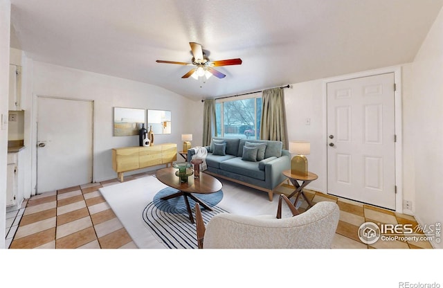 414 16th Avenue Ct, Greeley, CO 80631 - living room featuring a ceiling fan and light tile patterned floors