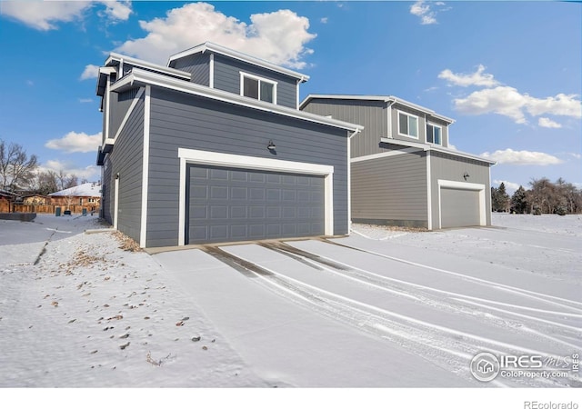 exterior space featuring a garage