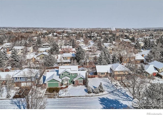 view of snowy aerial view