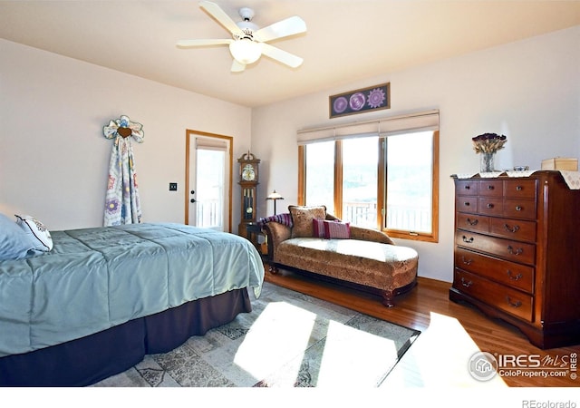 2707 Sedona Hills Dr, Loveland, CO 80537 - bedroom featuring wood-type flooring and ceiling fan