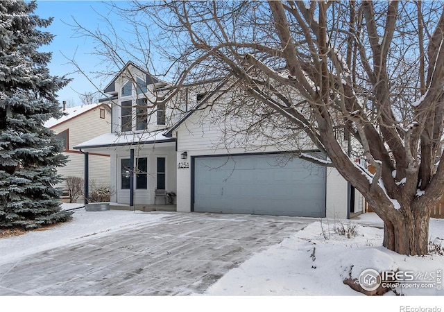 view of front of property featuring a garage