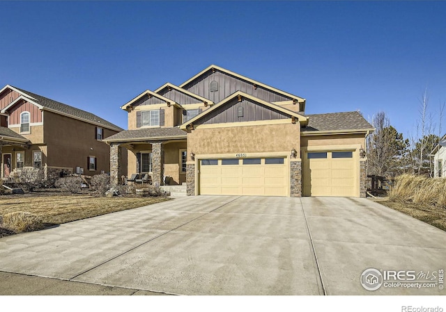 craftsman-style house featuring a garage