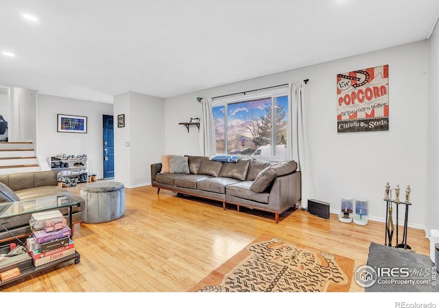 living room featuring hardwood / wood-style floors