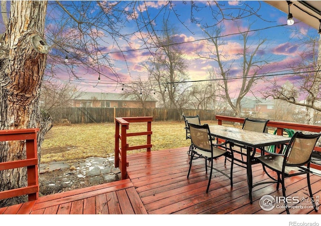 view of deck at dusk