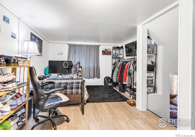 office featuring light hardwood / wood-style floors