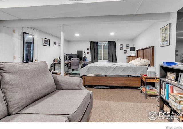 view of carpeted bedroom