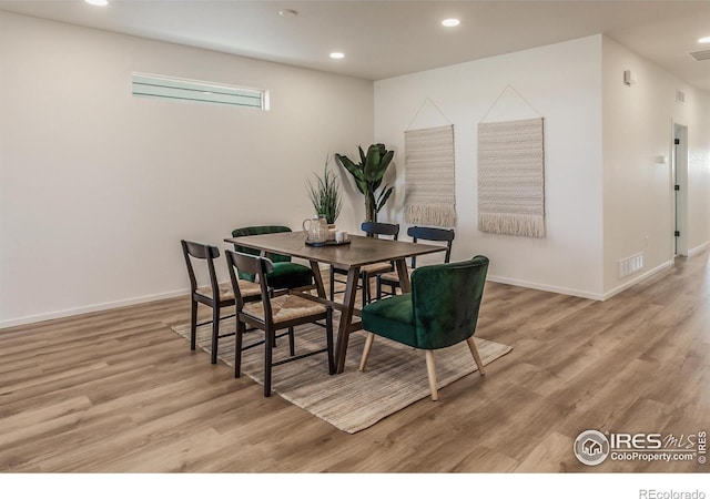 692 Galloway Dr, Johnstown, CO 80534 - dining room with light wood-style flooring, recessed lighting, and baseboards