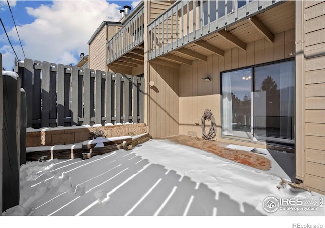 view of patio / terrace featuring fence