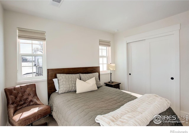 bedroom with a closet