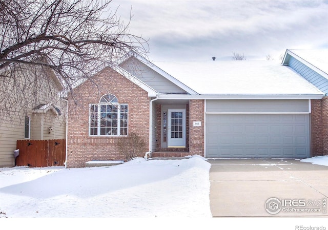 single story home with a garage