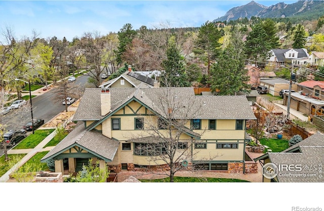851 14th St, Boulder, CO 80302 - bird's eye view featuring a mountain view