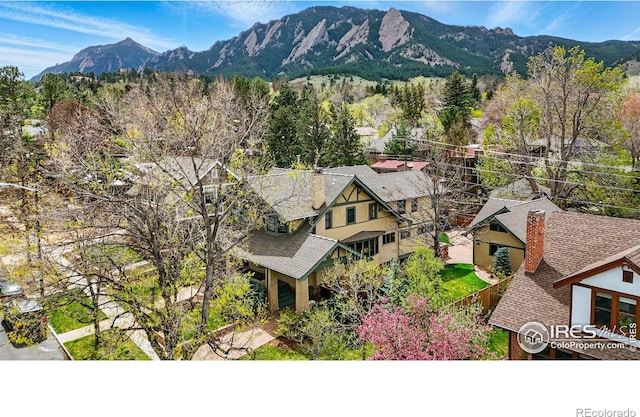 851 14th St, Boulder, CO 80302 - birds eye view of property with a mountain view