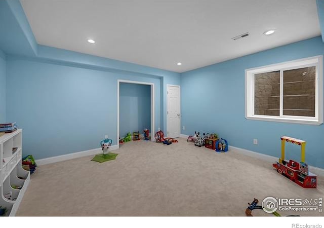 887 Sundance Ln, Erie, CO 80516 - recreation room featuring carpet flooring and recessed lighting