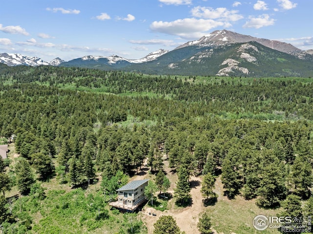 bird's eye view with a mountain view