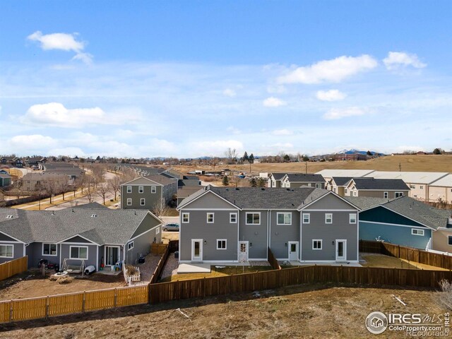 aerial view with a residential view