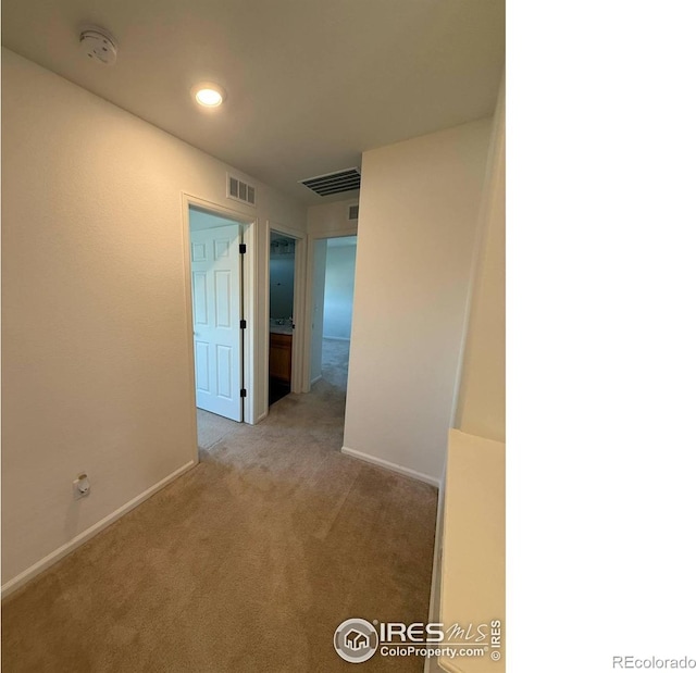 3510 Valleywood Ct, Johnstown, CO 80534 - corridor featuring carpet flooring, baseboards, and recessed lighting