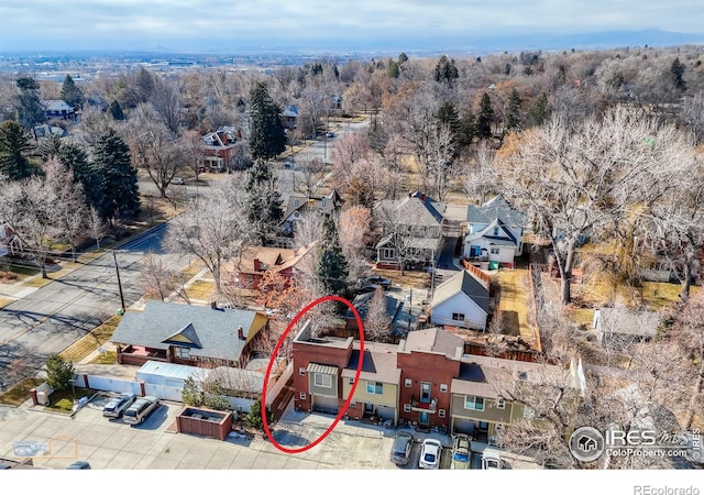 bird's eye view featuring a residential view