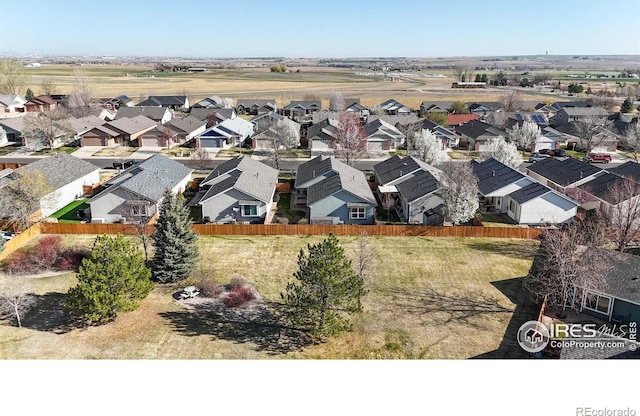 aerial view with a residential view