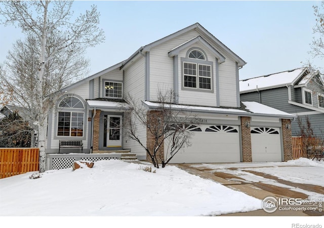 view of property featuring a garage