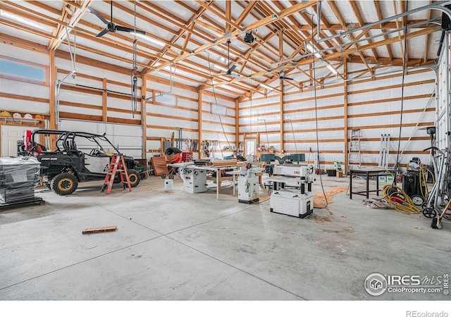 garage featuring metal wall