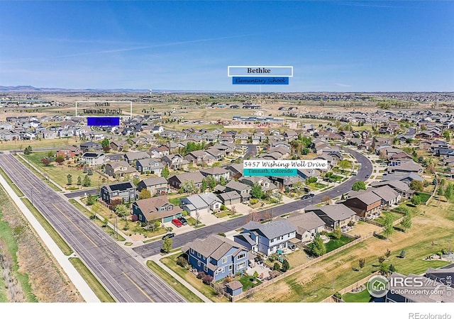 aerial view featuring a residential view