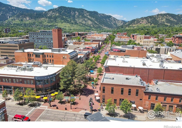 bird's eye view featuring a mountain view