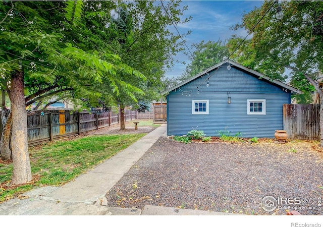 view of home's exterior featuring a fenced backyard