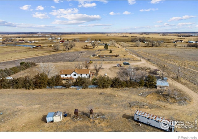 drone / aerial view featuring a rural view