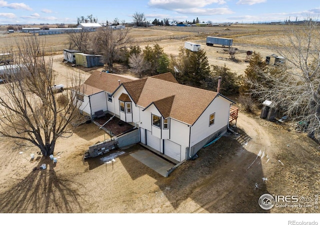 drone / aerial view featuring a rural view