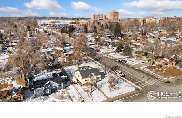 birds eye view of property featuring a view of city