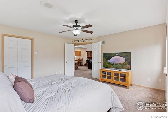 2143 Meadow Ct, Longmont, CO 80501 - bedroom featuring carpet, a ceiling fan, and baseboards