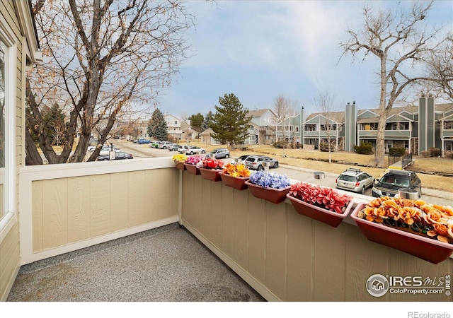 balcony with a residential view