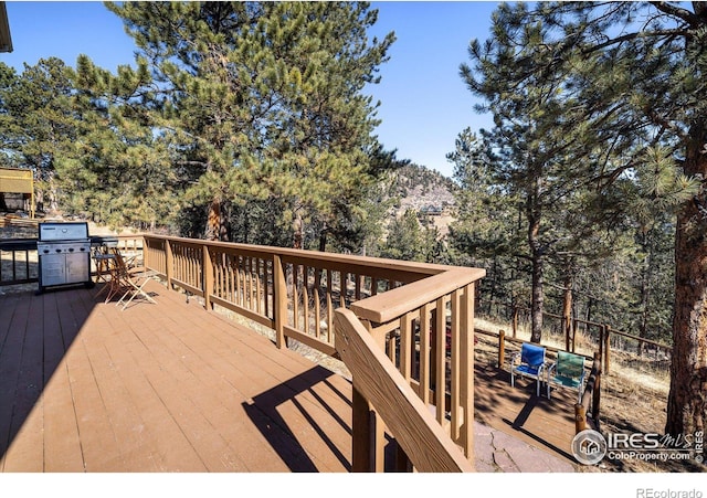 deck featuring area for grilling